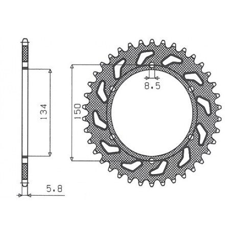 SUNSTAR ZĘBATKA TYLNA 489 48 KAWASAKI KX/KXF `84-'20 (JTR460.48) (ŁAŃC. 520) (48948JT)